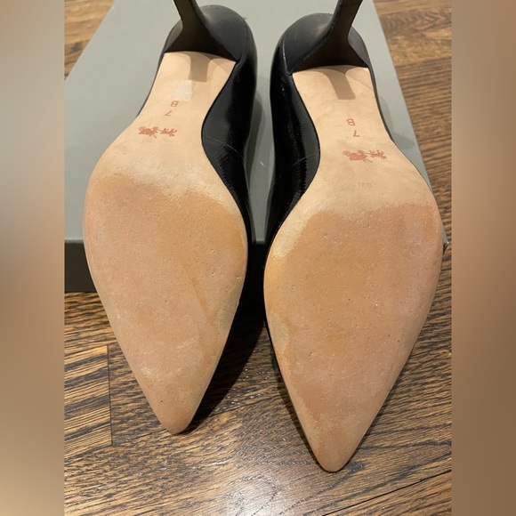 Coach black heels with silver buckle, size 7 - Picture 2 of 7